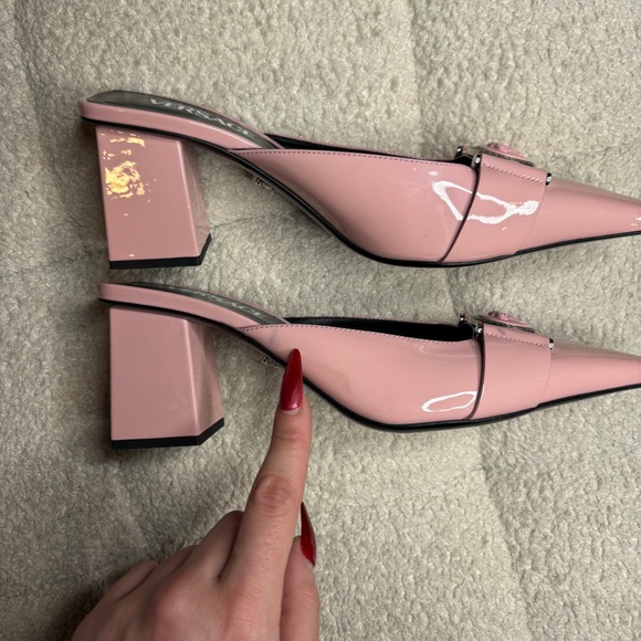 Versace Medusa Patent Leather Mules - English Rose Palladium - Picture 7 of 13